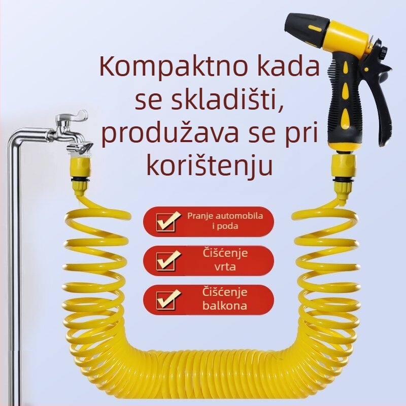 Visokotlačna pištolj za pranje automobila i zalijevanje s teleskopskim pojačalom, opružnim crijevom i glavom od inženjskog plastika — Tlak vode 4