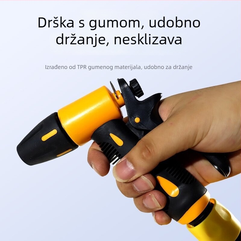 Visokotlačna pištolj za pranje automobila i zalijevanje s teleskopskim pojačalom, opružnim crijevom i glavom od inženjskog plastika — Tlak vode 4