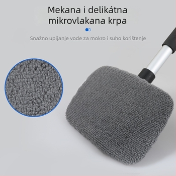 Runner alat za čišćenje vjetrobranskog stakla automobila s izvlačivom rukohvatom - aluminijska legura, mikrovlakana, ABS i PP