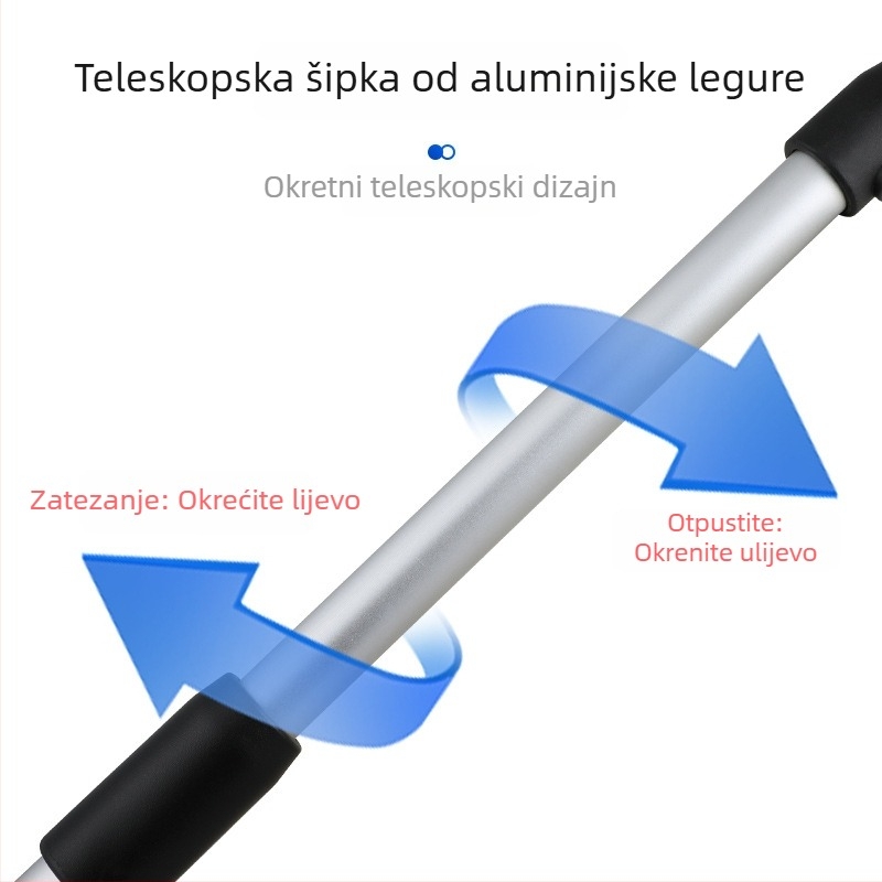 Runner alat za čišćenje vjetrobranskog stakla automobila s izvlačivom rukohvatom - aluminijska legura, mikrovlakana, ABS i PP