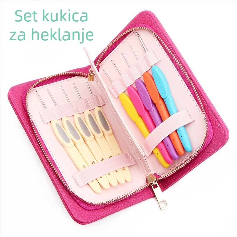 Set kukica za pletenje s mekanom drškom od nehrđajućeg čelika, ručno izrađeno, za pletenje pulovera
