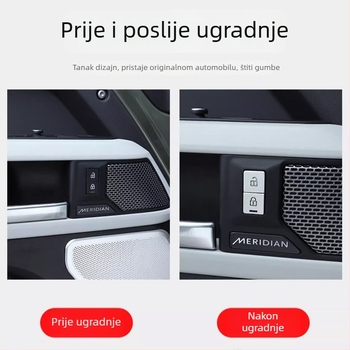 Dekorativne naljepnice za tipke kontrole zaključavanja unutarnje ploče vrata za Land Rover Defender 110/90 (2020-2026)