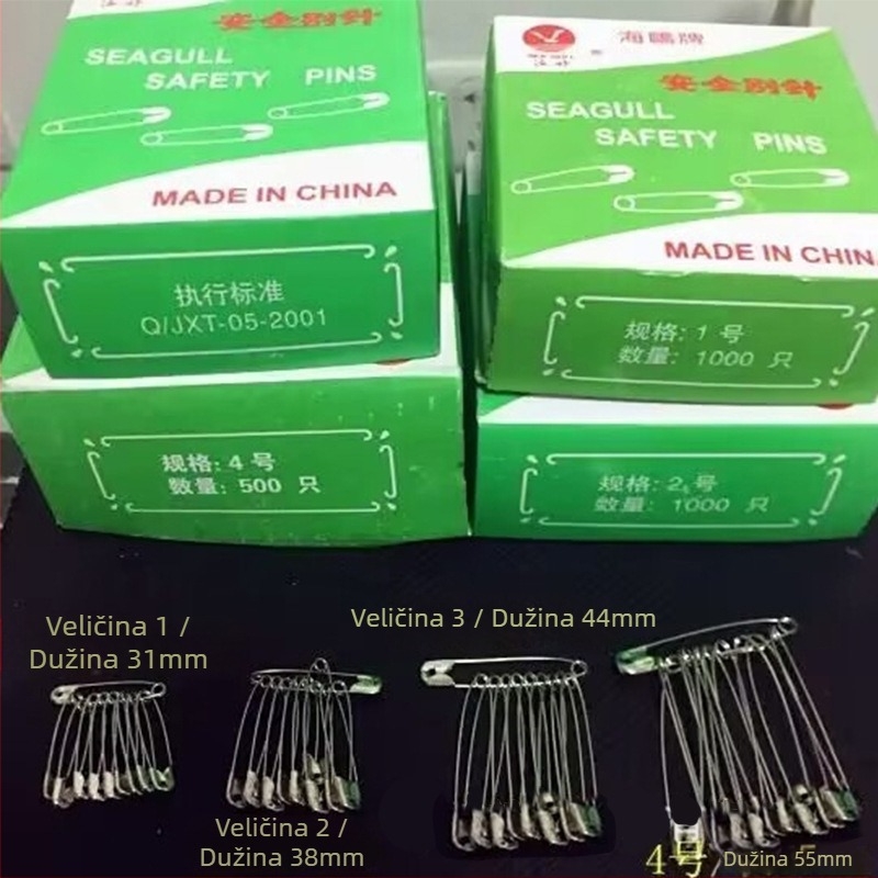 Seagull marka Safety Pin, Serija Pin, Model 321, Metal, Pakiranje u kutiji