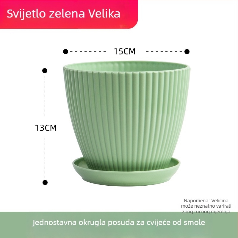 Saksija za kućno bilje za sukulente, prozračna smola, moder veliki plastični lonac, mali lonac