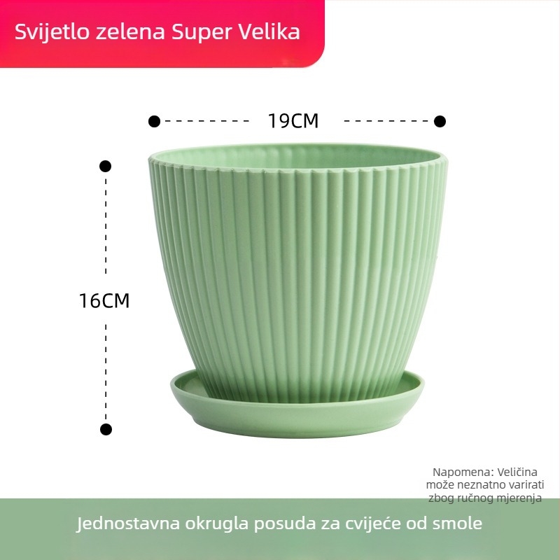 Saksija za kućno bilje za sukulente, prozračna smola, moder veliki plastični lonac, mali lonac