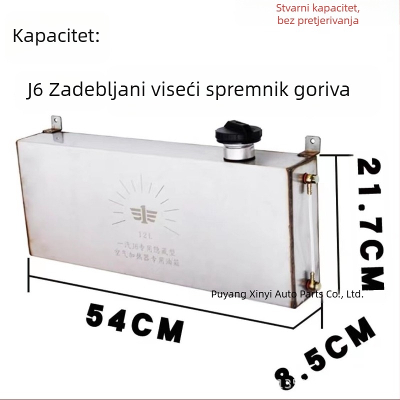 Okrugli nehrđajući čelični spremnik za dizelsko gorivo za parkirni grijač, za kamion Jiefang J6