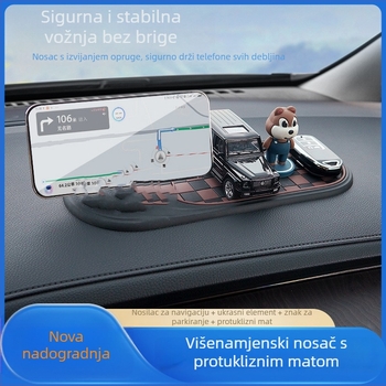 Auto držač za telefon s protukliznom podlogom, nosač navigacijskog ogledala i organizator konzole (PVC; Model 021-1)