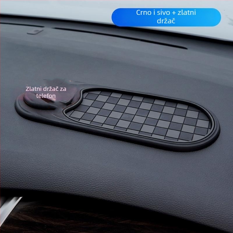 Auto držač za telefon s protukliznom podlogom, nosač navigacijskog ogledala i organizator konzole (PVC; Model 021-1)