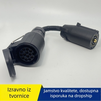 Adapter utičnice za prikolicu 7‑pin u 13‑pin, američko‑europski, nylon kućište, model QR1885, marka Qiangrong