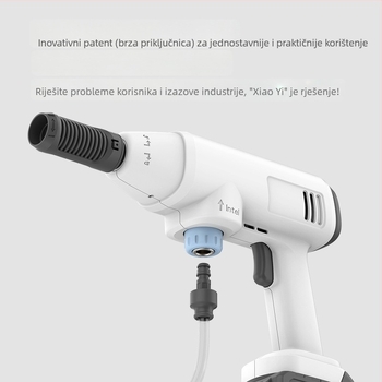 Viskokotlačni pištolj za pranje automobila, prijenosni bežični sa Li‑ion baterijom 21V, 600W, tlak 2.5–25 MPa, protok 2.6–4.0 L/min, izlazni 5 m crijevo