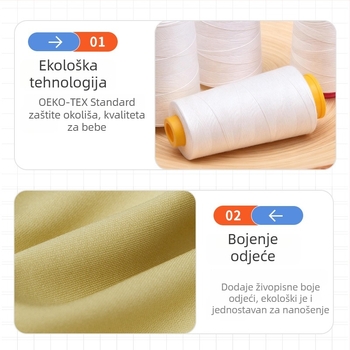 Bijela pamučna šivaća nit za kućnu upotrebu, dvostruko uvijena, visoke čvrstoće, pagoda-stil, pogodno za bojanje