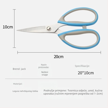 Škare za šivanje od nehrđajućeg čelika s oštrim vrhom – za šivanje i kućnu upotrebu, marka Jack, model Strong Shear