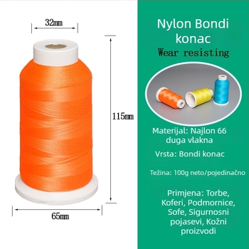 Bondi najlon 66 filament niti za cipele i torbe — visoka čvrstoća, otpornost na habanje, visoka otpornost na temperaturu; materijal: Nylon 66 filament
