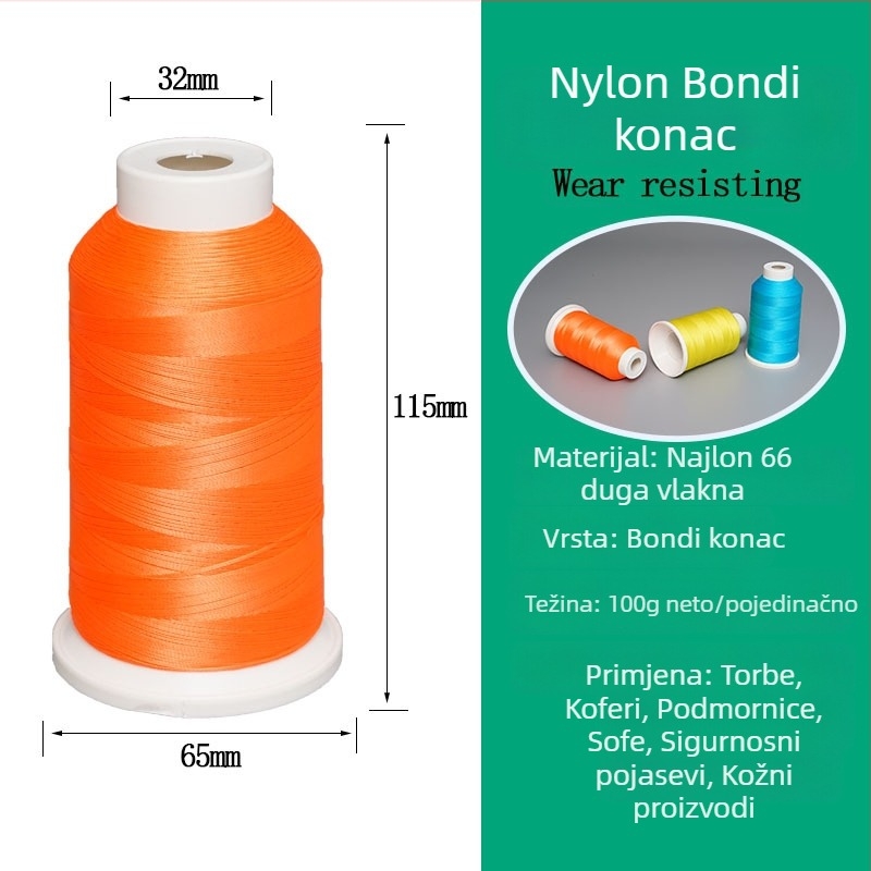 Bondi najlon 66 filament niti za cipele i torbe — visoka čvrstoća, otpornost na habanje, visoka otpornost na temperaturu; materijal: Nylon 66 filament