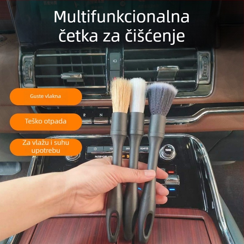 Četka za detalje i fuge automobila - plastična ručka i mikrovlakna, čišćenje unutarnjih ventilacijskih otvora i prašine - Smart Driving, kod A1152