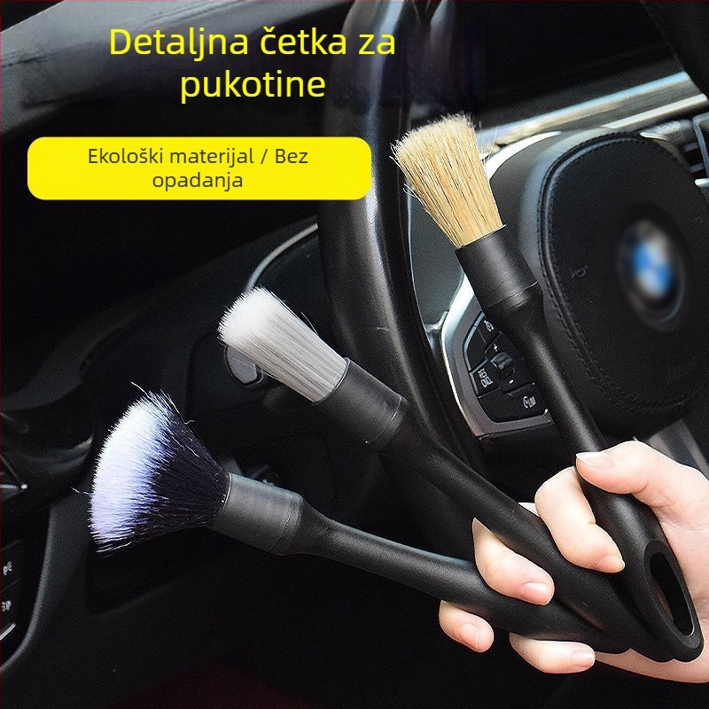 Četka za detalje i fuge automobila - plastična ručka i mikrovlakna, čišćenje unutarnjih ventilacijskih otvora i prašine - Smart Driving, kod A1152