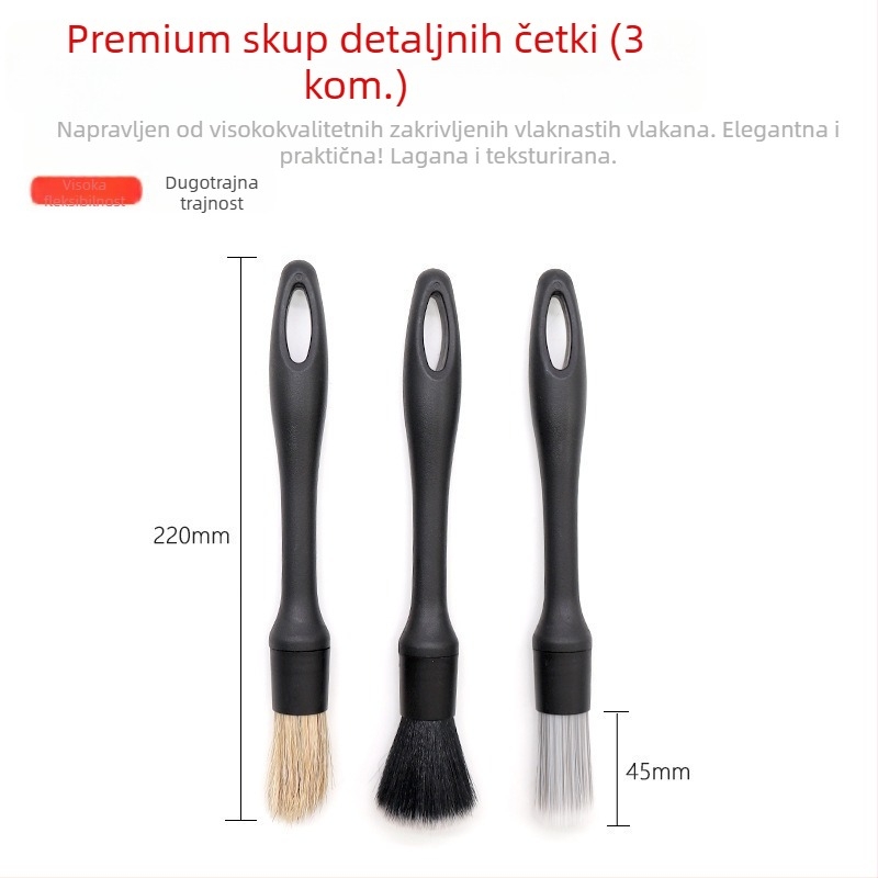 Četka za detalje i fuge automobila - plastična ručka i mikrovlakna, čišćenje unutarnjih ventilacijskih otvora i prašine - Smart Driving, kod A1152