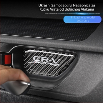 Zaštitna naljepnica ručke unutarnjih vrata za Honda 2023 CR-V, karbonska vlakna + kap ljepila, unutarnja dekoracija