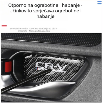 Zaštitna naljepnica ručke unutarnjih vrata za Honda 2023 CR-V, karbonska vlakna + kap ljepila, unutarnja dekoracija