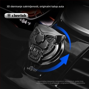Unutarnja oprema za automobil: zaštitni poklopac startnog prstena od cinkove legure, model Cheetah, metalna dekorativna naljepnica, Deep Top