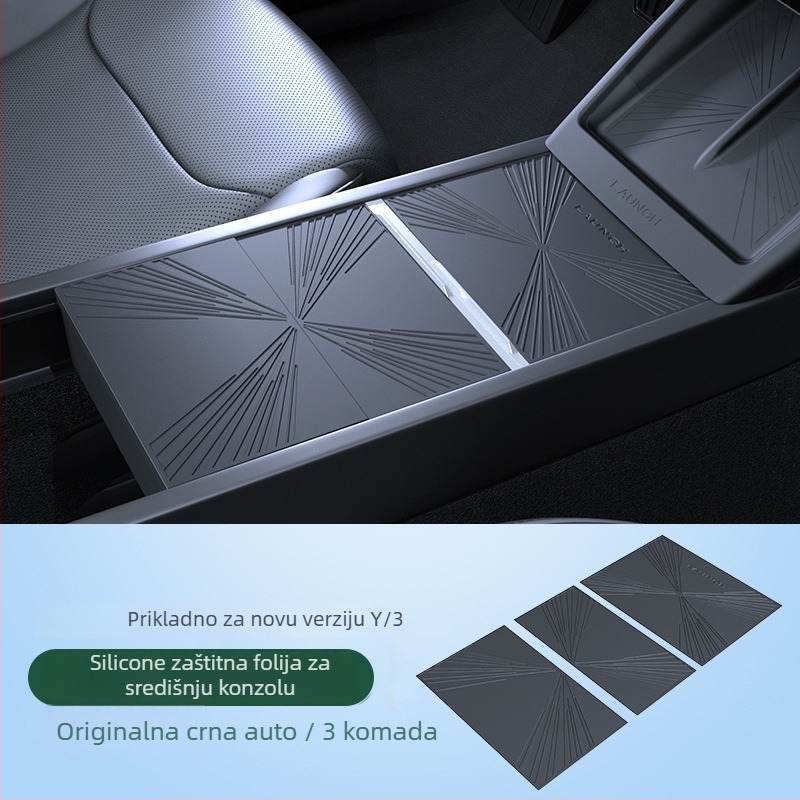 Silikonska podloga za središnju konzolu za Tesla Model 3/Y – unutarnje naljepnice za auto, obnovljena verzija, statičko pričvršćivanje