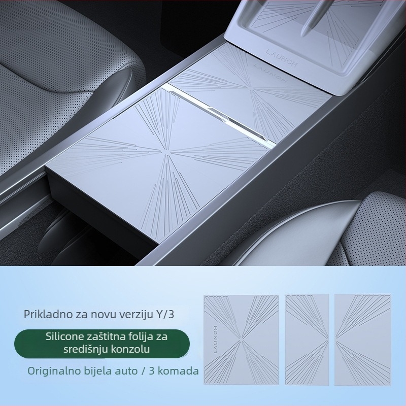 Silikonska podloga za središnju konzolu za Tesla Model 3/Y – unutarnje naljepnice za auto, obnovljena verzija, statičko pričvršćivanje