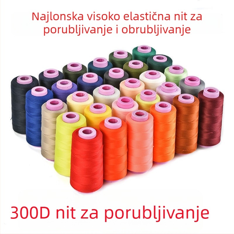 300D visokoelastična poliester nit, višebojna, za rubne šavove i overlock