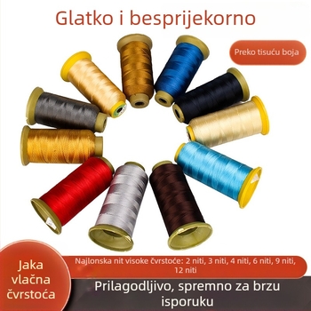 Visokoizdržljiv konac od najlona sa 6 vlakana za torbe i kožne proizvode, mercerisani voskasti zlatni konac