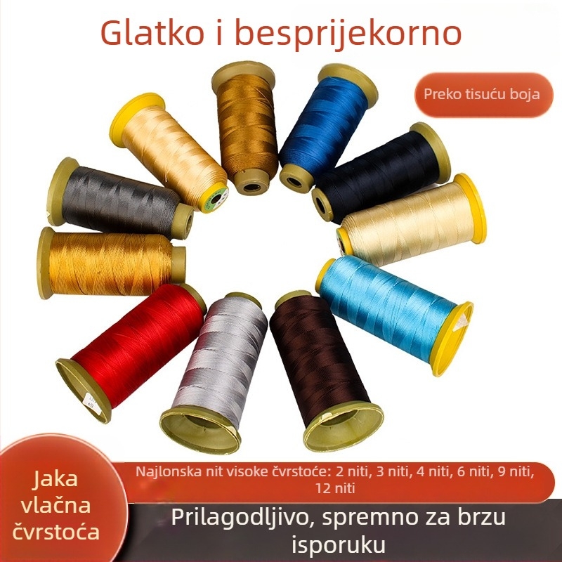 Visokoizdržljiv konac od najlona sa 6 vlakana za torbe i kožne proizvode, mercerisani voskasti zlatni konac