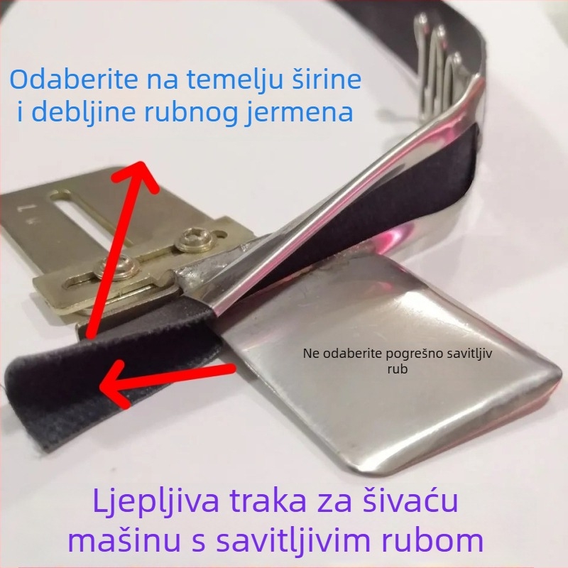 Cijev za rubni obrub za ravnu šivaću mašinu – Sinkronizirana, Sklopiva, DIY dodatak (Porijeklo: Kina; Stil: Slatko)