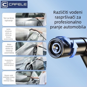 Visokotlačna vodena pištolj za pranje automobila i kućanstva, aluminijsko tijelo, teleskop TPE cijev, dvostruka funkcija