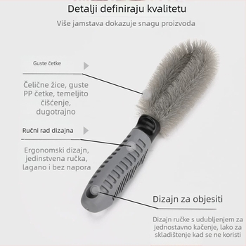 Četka za hub kotača – jednovlna uvijena žičana četka, PP/PET, za čišćenje automobila