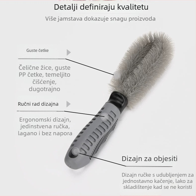 Četka za hub kotača – jednovlna uvijena žičana četka, PP/PET, za čišćenje automobila