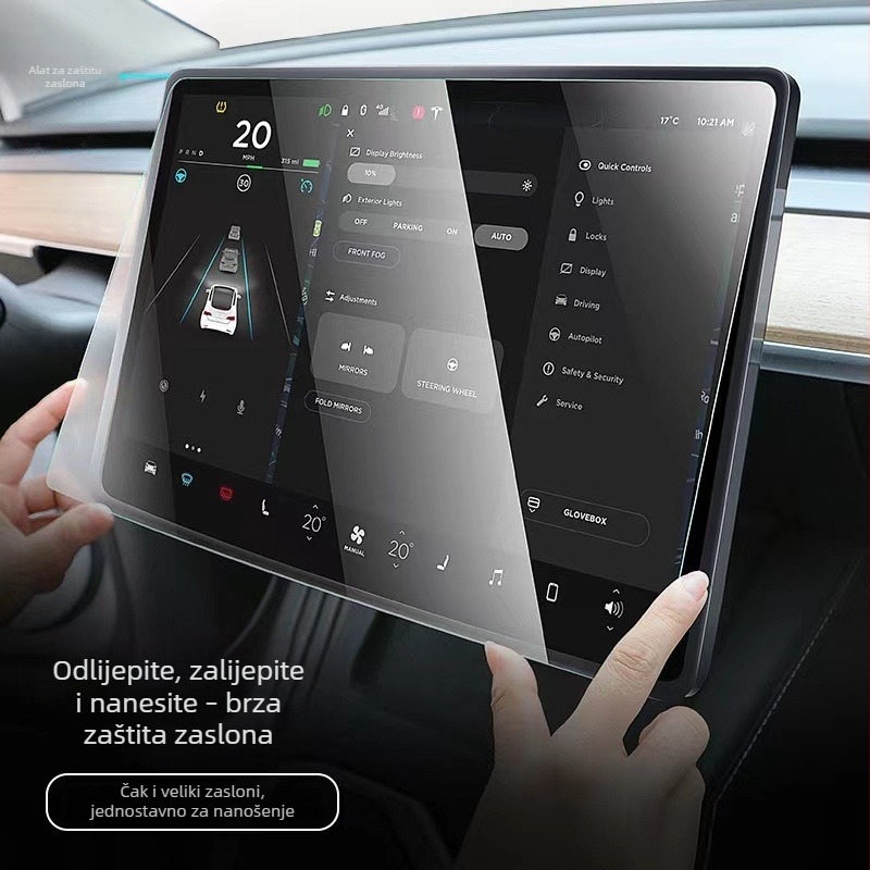 Kaljeno staklo zaštitno za središnji zaslon Tesla Model 3, kompatibilno s Model Y, Model X i Model S