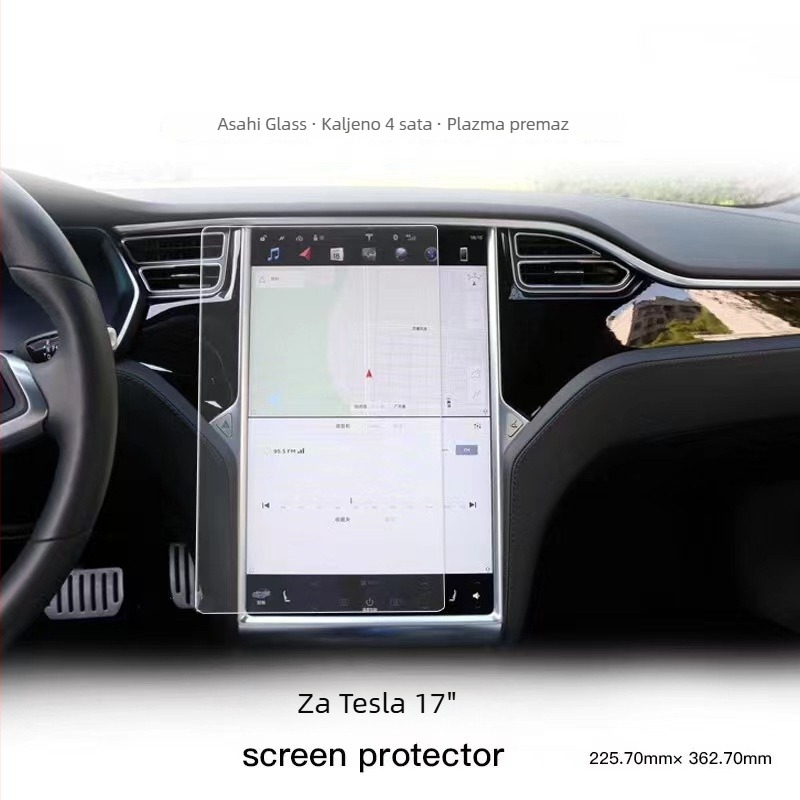 Kaljeno staklo zaštitno za središnji zaslon Tesla Model 3, kompatibilno s Model Y, Model X i Model S