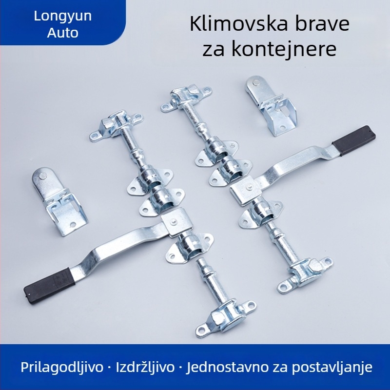 Longyun čelični komplet za brave vrata kamionskog kontejnerskog prostora, model Car Accessories lock, pogodan za različita vozila, zaključavanje stražnjih vrata s šipkom