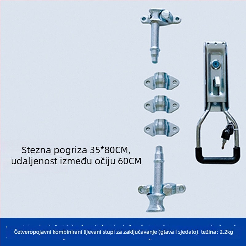 Longyun čelični komplet za brave vrata kamionskog kontejnerskog prostora, model Car Accessories lock, pogodan za različita vozila, zaključavanje stražnjih vrata s šipkom