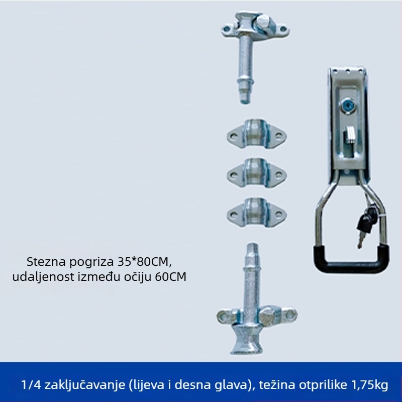Longyun čelični komplet za brave vrata kamionskog kontejnerskog prostora, model Car Accessories lock, pogodan za različita vozila, zaključavanje stražnjih vrata s šipkom