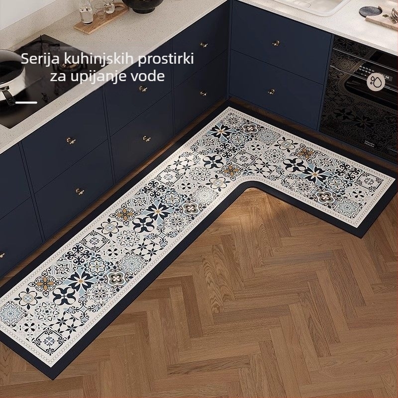 Kutni prostir od diatomita blata, s mrežastim uzorkom, protuklizni i otporno na ulja, absorbira vodu, ručno pranje i usisavanje, prilagodljiv