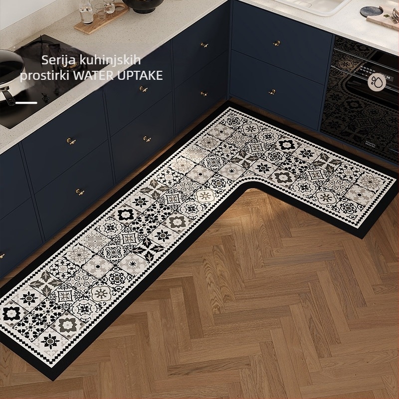 Kutni prostir od diatomita blata, s mrežastim uzorkom, protuklizni i otporno na ulja, absorbira vodu, ručno pranje i usisavanje, prilagodljiv