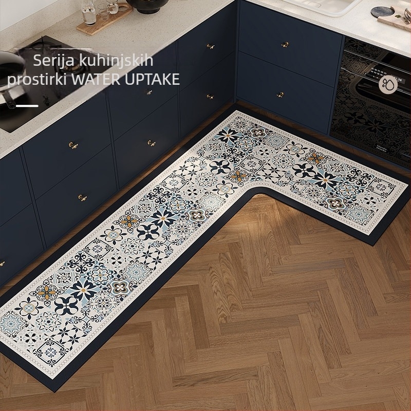 Kutni prostir od diatomita blata, s mrežastim uzorkom, protuklizni i otporno na ulja, absorbira vodu, ručno pranje i usisavanje, prilagodljiv