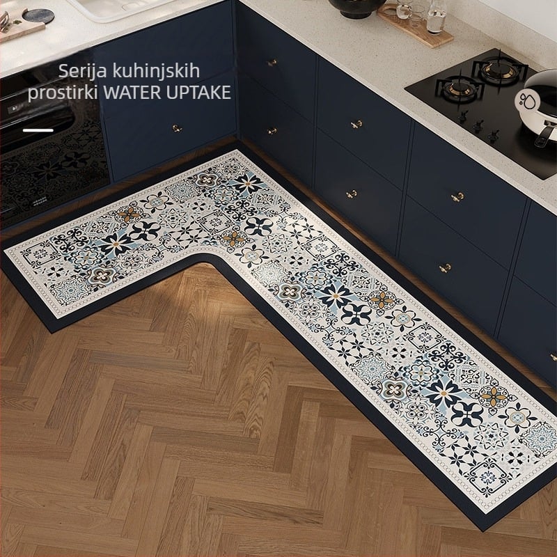 Kutni prostir od diatomita blata, s mrežastim uzorkom, protuklizni i otporno na ulja, absorbira vodu, ručno pranje i usisavanje, prilagodljiv