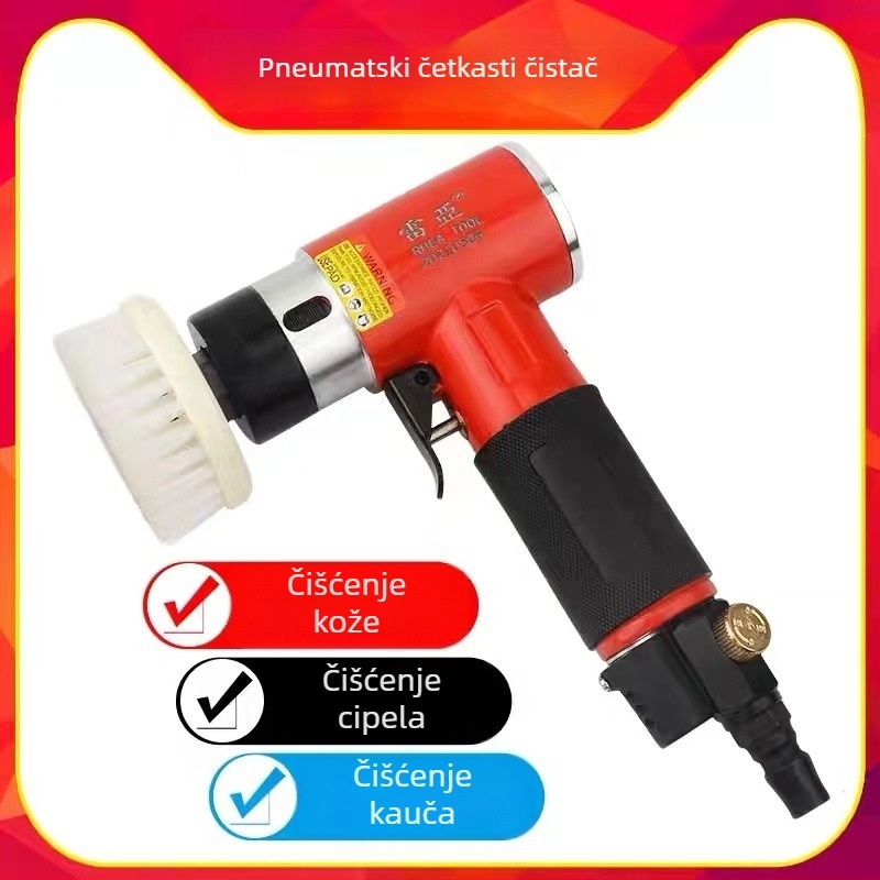 Pneumatska četka za čišćenje s pištolom za unutarnje dijelove automobila (prostirke, kožni i platneni sjedala) — nehrđajući čelik, Yongjiewei stroj za poliranje automobila