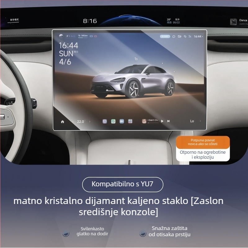 Zaštitno staklo od kaljenog stakla za Xiaomi Yu7 navigacijski zaslon, auto interijer dodatna oprema
