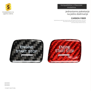 Naljepnica za prekidač paljenja od pravog karbonskog vlakna, pokretanje jednim gumbom, model N-XFL-142, mogućnost prilagodbe