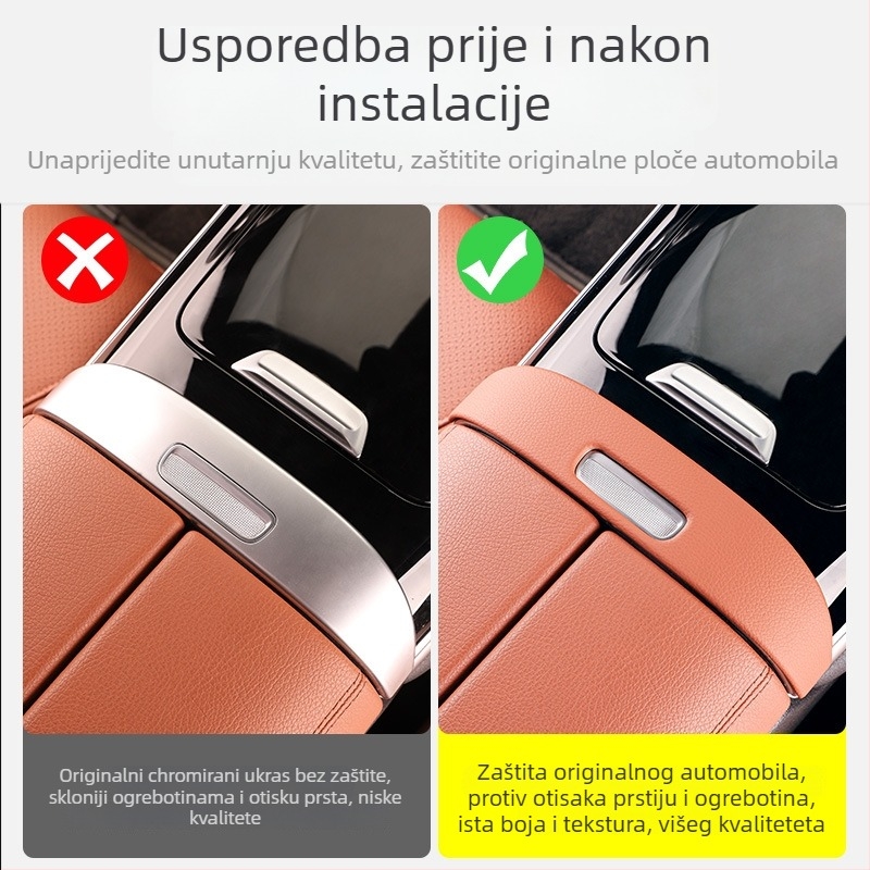 Zaštitna folija za prekidač naslona za Mercedes-Benz GLC (modeli 23–25) i C‑klasu (22–25); materijal: ABS + koža; kod proizvoda Ltao587237387256
