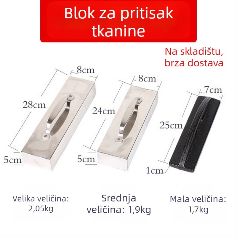 Lijevani željezni blok za presovanje tkanine za poravnavanje tkanine na reznoj ploči — Pribor za šivaći stroj, jednostavan stil, 2,2 kg