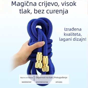 Proširiva crijev s visokotlačnim pištolom za pranje auta i zalijevanje biljaka, izdržljiva i jednostavna za pohranu