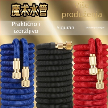 Proširiva crijev s visokotlačnim pištolom za pranje auta i zalijevanje biljaka, izdržljiva i jednostavna za pohranu
