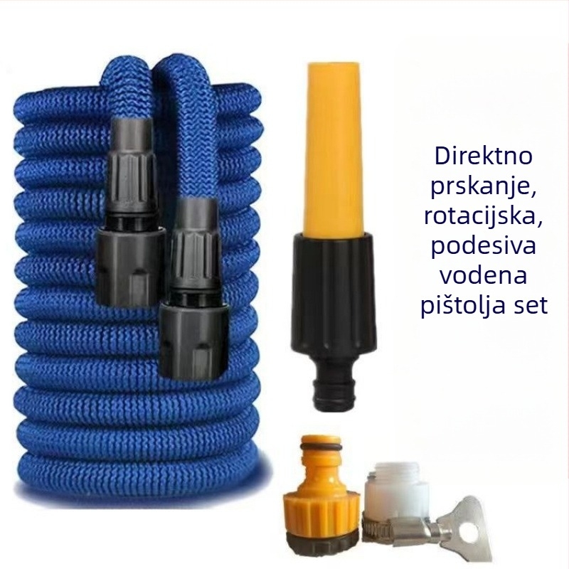 Proširiva crijev s visokotlačnim pištolom za pranje auta i zalijevanje biljaka, izdržljiva i jednostavna za pohranu